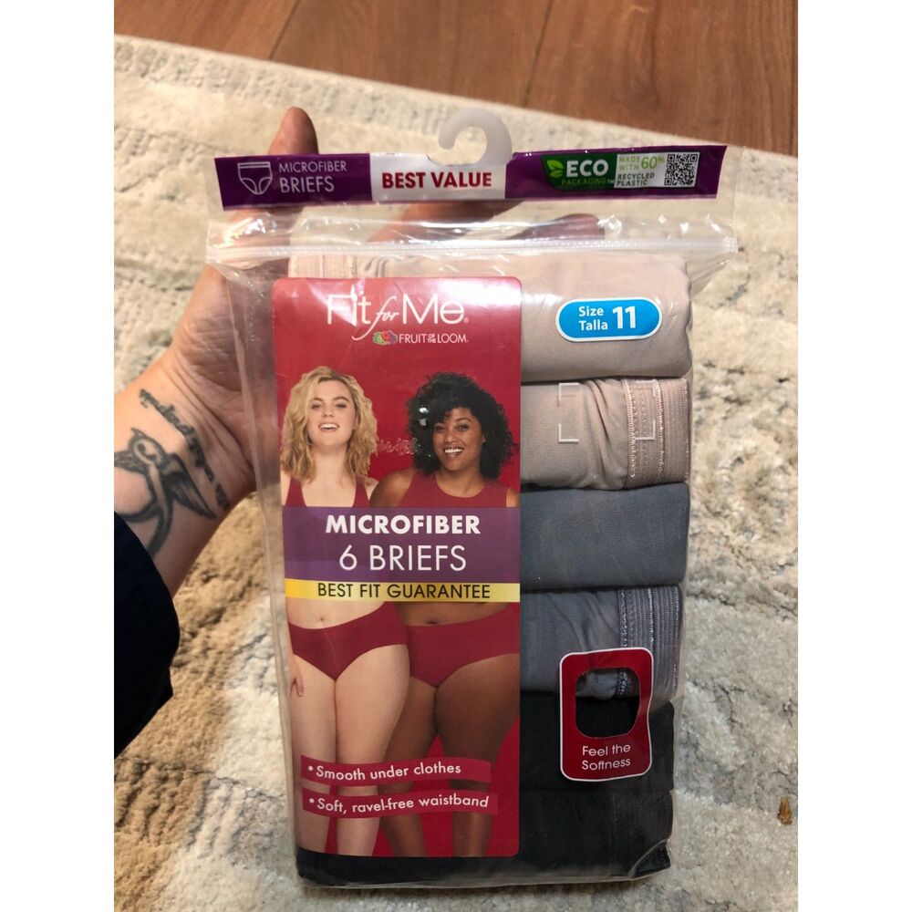 22-24 3X Woman's Microfiber 6 Pack Briefs